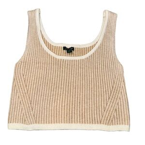 🆕 Wild Fable Ribbed Knit Crop Tank | Scoop Neck | Contrast Trim